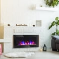 thumbnail image 2 of HOMCOM Electric Wall-Mounted Fireplace Flame Effect & 7 Color Backgrounds, 2 of 10