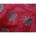 thumbnail image 4 of oneOone Silk Tabby Fabric Leaves Block Printed Fabric 1 Yard 42 Inch Wide, 4 of 4