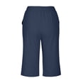 thumbnail image 4 of Dealovy Cotton Linen Shorts for Women High Waisted Drawstring Lightweight Knee Length Shorts with Pockets, 4 of 5