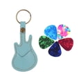 thumbnail image 4 of Étui de Rangement en Cuir pour Médiators de Guitare en Forme de Guitare avec Porte-Clés Lot de 5 Médiators en Celluloïd Accessoires pour Instruments à Cordes, 4 of 7