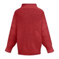 thumbnail image 5 of IROINID Chandail en Tricot pour Femmes Col Rond Couleur Unie Ample Mi-Longueur Manches Longues, 5 of 5