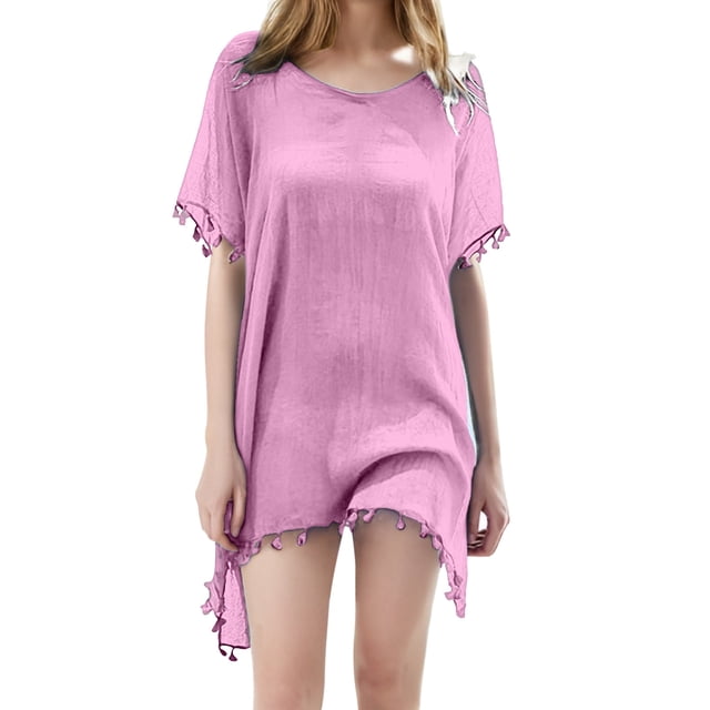 Mode Femme Décontractée Couleur Unie à Franges Plage Paréo de Maillot de Bain Cache-Maillot Short de Couvre-Maillot Jupe de Couvre-Maillot Cache-Maillot Fillette Cache-Maillot Transparent Pantalon de Couvre-Maillot Robe Cache-Maillot