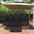 thumbnail image 3 of Costway 4PCS Patio Rattan Furniture Set Sofa Ottoman Cushion Garden Deck Black, 3 of 10