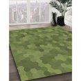 thumbnail image 3 of Ahgly Company Tapis d'Intérieur Lavable à la Machine, Carré, Transitionnel, Vert Oignon Vert, Tapis de Zone, 5 Pieds Carré, 3 of 7