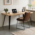 thumbnail image 1 of Homy Casa Computer Desk with Live Edge Perfect for Home Office PC Workspace, Walnut, 1 of 9