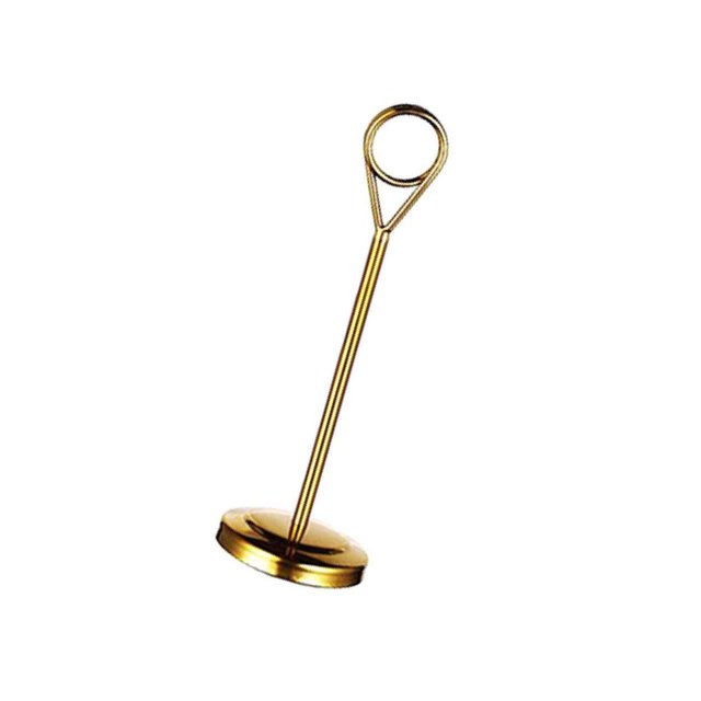 Stainless Table Number Holder Sign Holder stainless steel with Photo Stand for Hotel Golden 15cm
