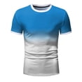 thumbnail image 2 of BOBOGOJP T-Shirt à Manches Courtes pour Homme Adulte, Coton Léger, Col Ras du Cou, T-Shirt à Manches Courtes (Bleu Pâle, 3TG), 2 of 5