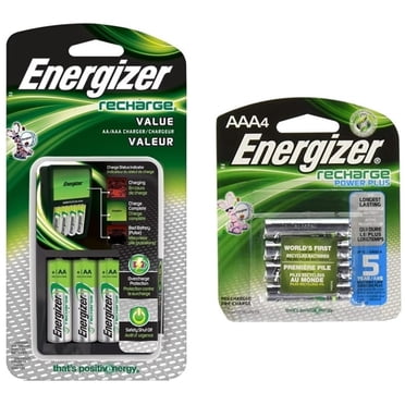Energizer Recharge Value Charger avec 4 Piles Rechargeables AA et 4 AAA