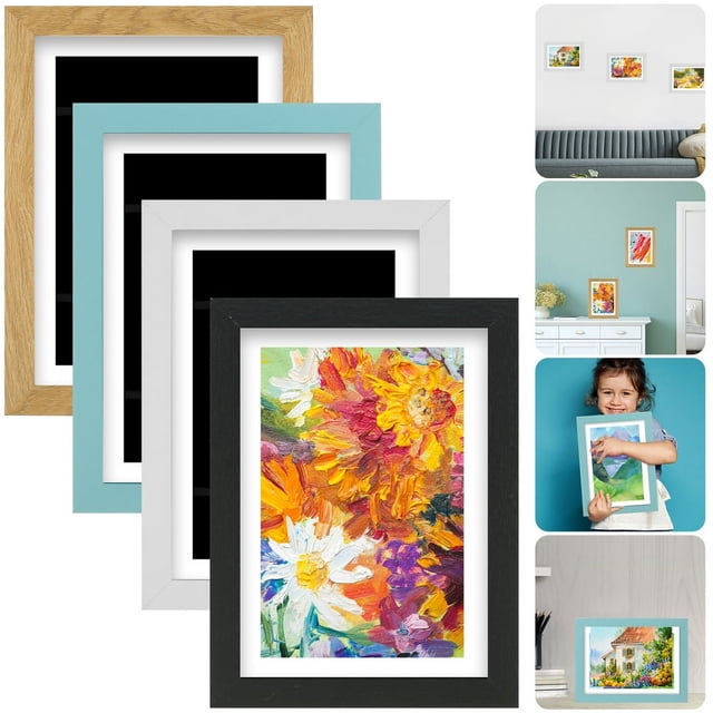 AMERTEER Cadre d'Art pour Enfants A4 avant Cadres d'Oeuvres d'Art pour Enfants Modifiables pour Projets d'Art d'Enfants Cadres Cadres Photo d'Oeuvres d'Art pour Enfants avec Rangement pour Cadre d'Exposition d'Art pour Enfants