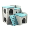 thumbnail image 2 of Wooden Hamster Hideout Double Layer Cute Small Pet House Hamster Climbing Toy, 2 of 10