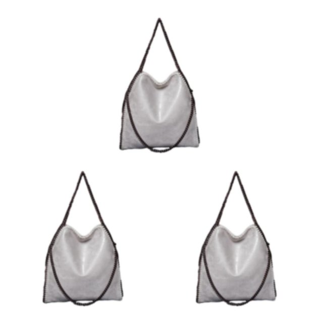 kurtrusly 1/2/3 Wide Application Convenient And Practical Chain Handbag For Women - Foldable Shoulder Bag Fashion PU Chain Shoulder Bag gray 3PCS