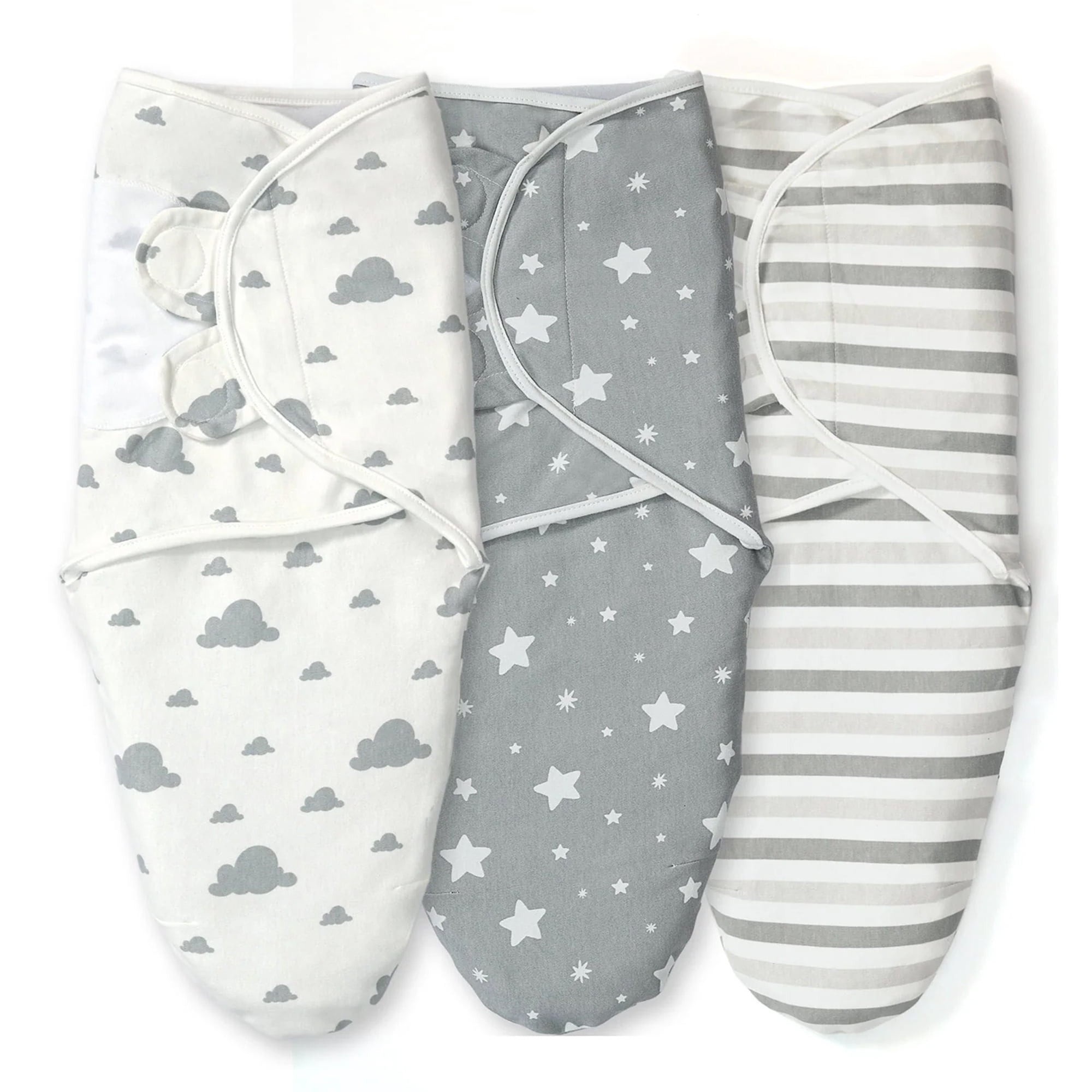 Ir Imperial Rooms 3 Piece Newborn Baby Swaddle Wrap Blanket Sleep Sack 0-3 Months For Grey Unisex 0-3 Months