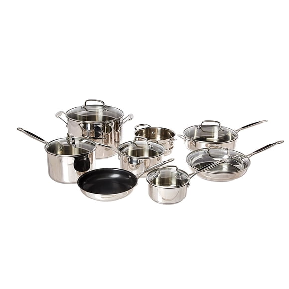 Cuisinart Chef's Classic 14 Piece Stainless Steel Induction Cookware Set, Silver