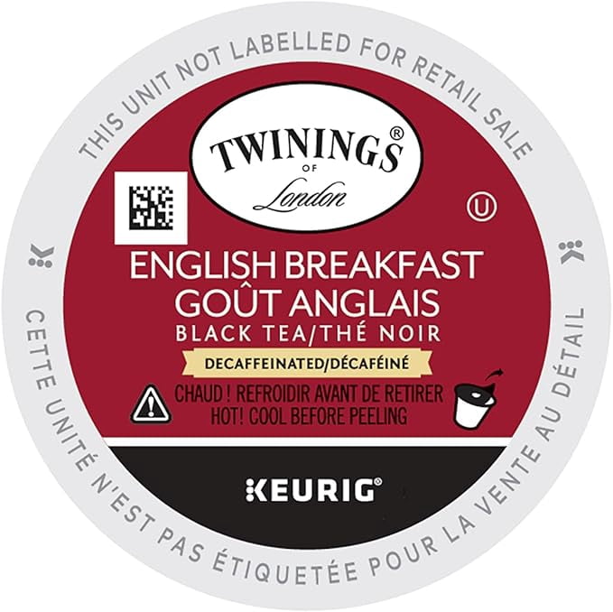 Twinings Decaf English Breakfast Tea K-Cups for Keurig, Decaffeinated Black Tea, Smooth, Flavourful, 24 Count