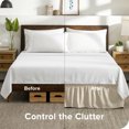 thumbnail image 4 of Bare Home Adjustable Wrap Around Bed Skirt - 15 Inch Drop - Easy Fit - Ruffle Pleats - California King, Sand, 4 of 6