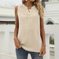 thumbnail image 2 of Timegard Women Summer Tank Tops V- Neck Button Mesh Sleeveless Lightweight Casual Loose Tops Blouse, 2 of 7