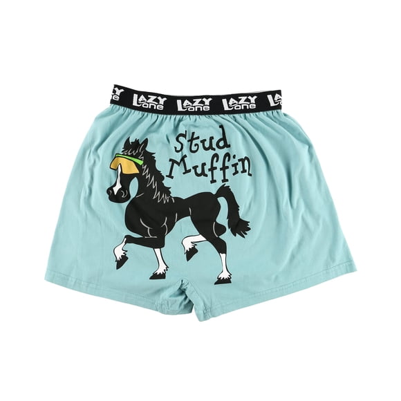 Lazy One Funny Animal Boxers, Novelty Boxer Shorts, Humorous Underwear, gag gifts for Men, Horse (Stud Muffin, Medium)