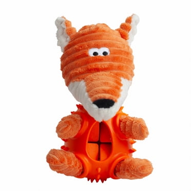 One Paw, Un seul jouet en caoutchouc en forme de renard avec distributeur de friandises pour chien, 23 cm