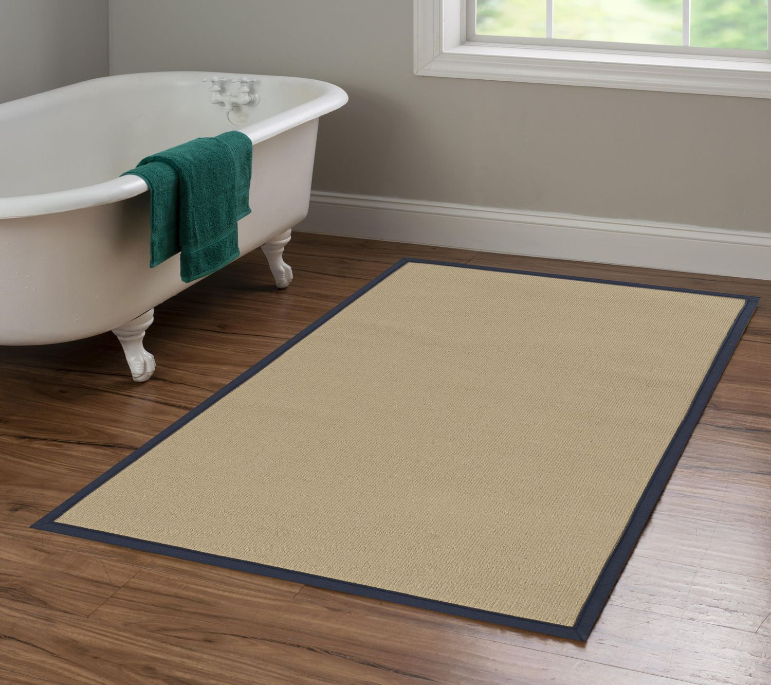 Tapis d'appoint Athena sisal et bleu de 4 pi x 6 pi