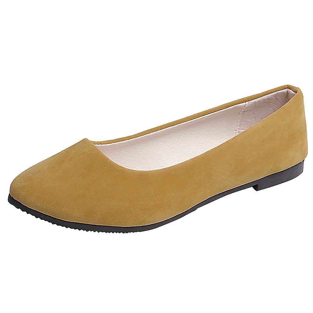 Kcodviy Femmes Filles Unies Grandes Chaussures Plates pour Femmes Décontractées Taille à Enfiler Plates Décontractées Chaussures à Enfiler pour Femmes pour l'Hiver Peu Profondes Confort Chaussures Décontractées