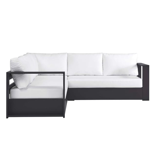 Modway Tahoe 3-Piece Outdoor Patio Furniture Sectional, White
