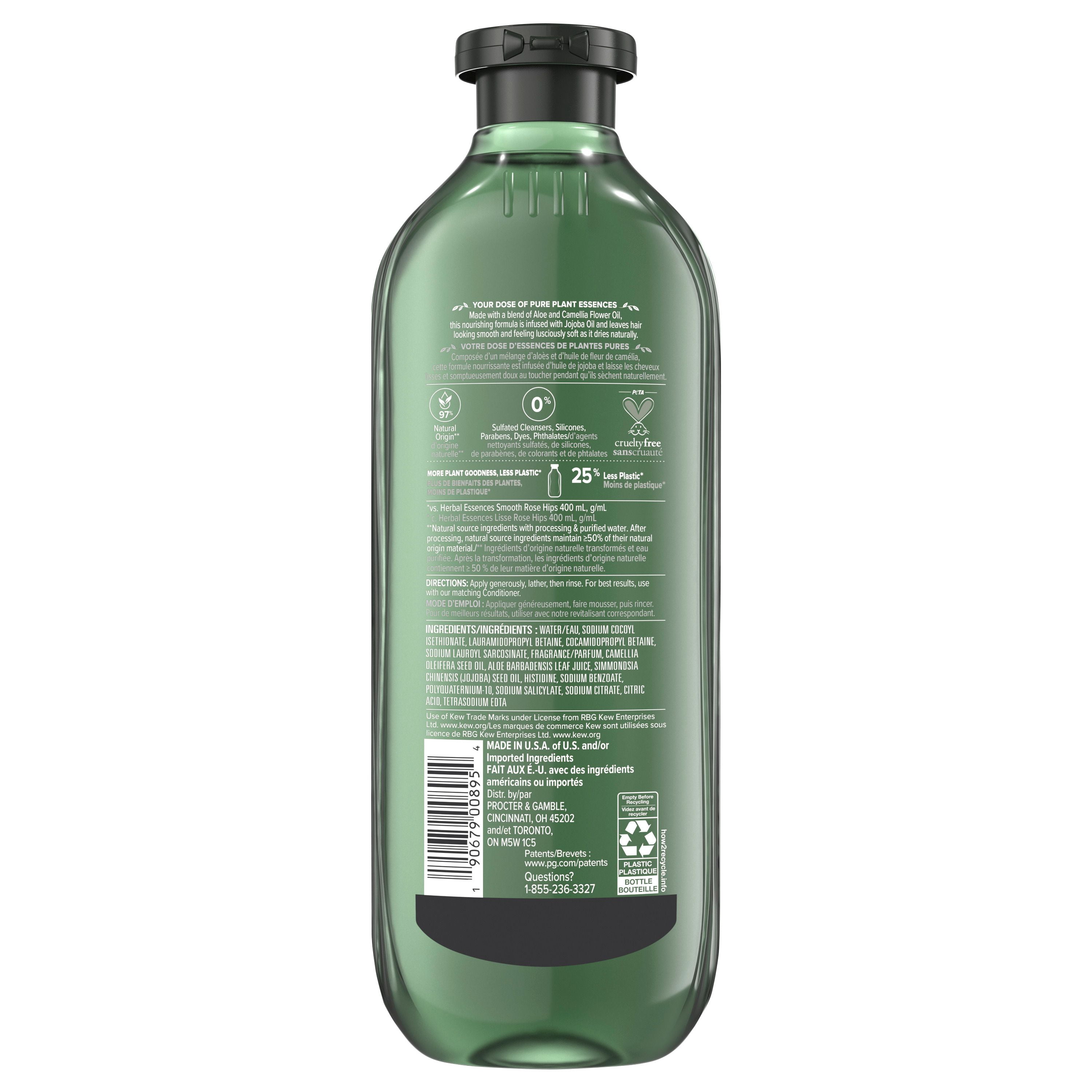 Shampooing sans sulfate Herbal Essences Éclat et douceur à l’huile de jojoba, 400 mL