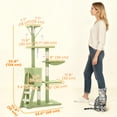 thumbnail image 3 of PawHut 53" Cat Tree Tower with Condo, Large Kitten Activity Centre, Green, 3 of 10