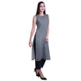 thumbnail image 3 of Moomaya Kurta Sans Manches à Col Peter Pan avec Pantalon Ensemble Ethnique 2 Pcs pour Femmes, 3 of 6