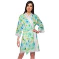 thumbnail image 1 of Moomaya Cotton Printed Robe For Women Kimono Getting Ready Bridesmaid Lace Robes, 1 of 6