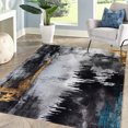 thumbnail image 3 of JML Area Rug 3'x5' Concerto Rustic Non-Slip Indoor Carpet Black & Gold & Grey Foldable Rugs for Living Room Bedroom Office Home Decor, 3 of 5