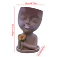 thumbnail image 4 of Flowers for Resin,Girl with Flowers Flower Pot Resin Flower Pot, 4 of 4