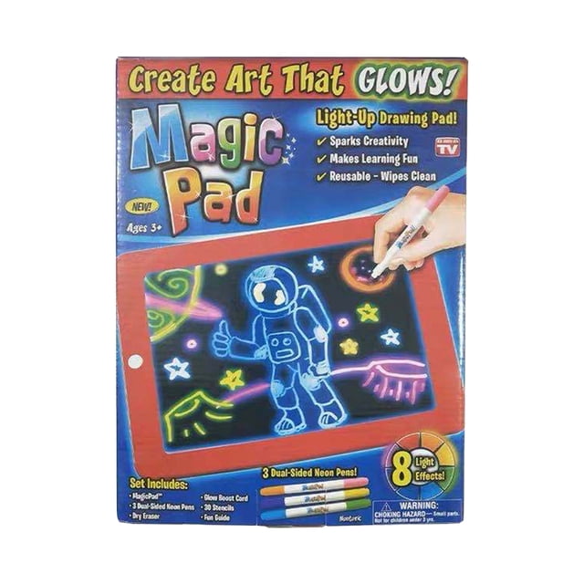 Zeeneek Tablette Magique 27*20*3 cm LCD pour Dessin Tablet en Bleu, Dotée d'Un Écran Anti‐radiation pour Protéger les Yeux des Enfants, Sans Éblouissement Ni Lumière Bleue. la Tablette Comprend un Écran LCD Coloré pour des Motifs Vibrants, Fabriquée en Matériau ABS durable Qui Est Imperméable et Résistante aux Chutes. Elle Est Fournie avec Trois Surligneurs à Double Tête, une Lingette, 15 Gabarits Double Face et un guide d'Utilisateur. Convient aux Voyages, aux Salles de Classe et aux Activités Créatives, Elle Utilise une Technologie Avancée de Détection de la Pression