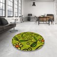 thumbnail image 4 of Ahgly Tapis Rectangulaire Lavable en Machine Intérieur Transitionnel Vert Pistache, 6 Pieds x 9 Pieds, 4 of 7