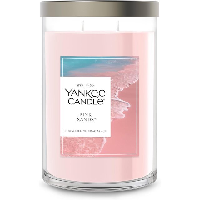 Yankee Candle Large Tumbler Scented Candle with up to 80 Hour Burn Time, Premium Plant Wax Blend for Consistent Burn, 20 oz Tumbler Candle with Room Filling Fragrance, Pink Sands
