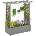 thumbnail image 1 of Outsunny Raised Planter with Trellis, Elevated Wood Planter Box with Liner, 1 of 9