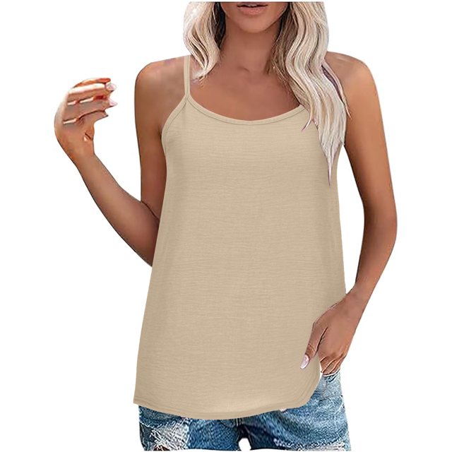 Yuyuzo Camisoles Débardeurs pour Femmes Sans Manches Hauts de Sortie Encolure Carrée Camis Décontractés Amples T-Shirts Tees