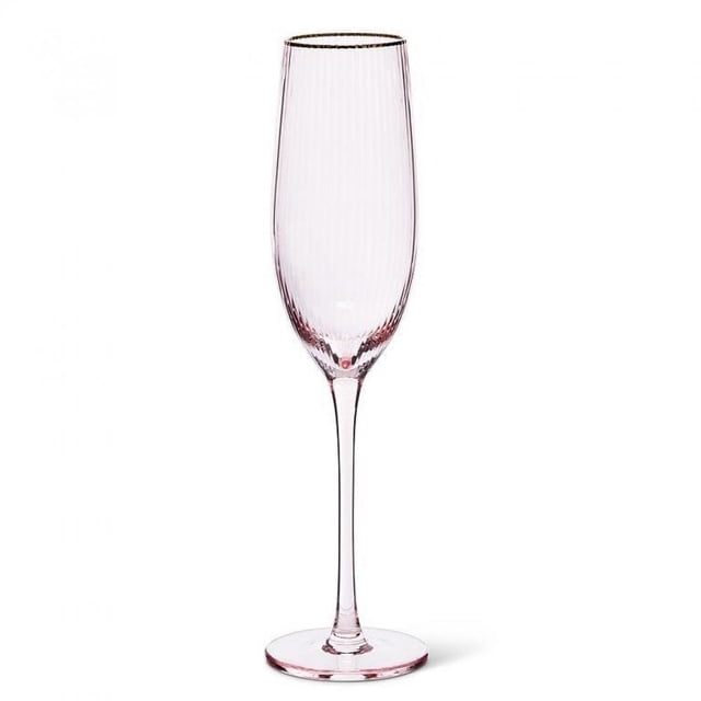 Ensemble de 12 Flûtes Optiques avec Verre à Bord Doré