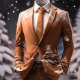 thumbnail image 2 of Men's & Suit Jackets Boho Two Button Retro Ethnic Style Open Front Business Casual Suit Jacket for Men, 2 of 3