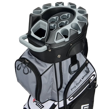PGM Golf Sac pour Chariot, Organisateur à 14 Voies, Séparateur, Dessus Silencieux, Sac Imperméable/noir