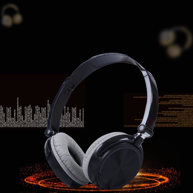Computer USB Wired Headphone Portable Ear Headset Universal Computer Foldable Over Ear Headset Stereo Adjustable Earphone Desktop PC Accessory Black without Mic