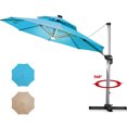 thumbnail image 2 of Costway 10ft Solar LED Patio Umbrella 360Degree Rotation Turquoise W/USB, 2 of 10