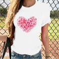 thumbnail image 1 of YLHFASHION T-Shirts de la Saint-Valentin pour Femmes 2025 Décontractés à Col Rond à Manches Courtes T-Shirts Mode à Imprimé Graphique de Cœur Hauts Tee Liquidation T-shirt à Manches Courtes pour Femmes, 1 of 5