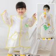thumbnail image 2 of Children‘s Boys Girls Dinosaur Rainbow Printed Button Rain Jacket Hooded Windproof Raincoat, 2 of 6