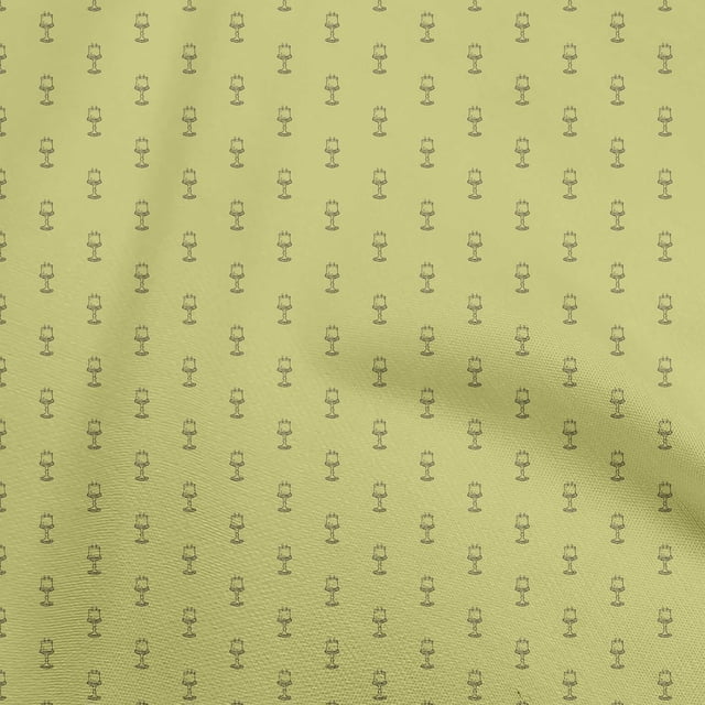 oneOone Rayon Light Green Fabric Retro Minimal Candle Sewing Craft Projects Fabric Prints By Yard 56 Inch Wide