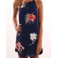thumbnail image 4 of Women's Summer Halter Neck Sleeveless Slip Dress Printing Slim Prom Party Mini Dress, 4 of 7