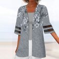 thumbnail image 2 of CEHVOM Blouse Cardigan Décontractée à Manches Trois-Quarts en Maille Imprimée pour Femmes en Liquidation, 2 of 6