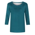 thumbnail image 3 of UPPADA 3/4 Chandails à Manches pour Femmes Mode Tendance Hauts Décontractés Col Rond Chandail Ample Confortable Doux Blouses Grande Taille Coupe Ample T-Shirts Décontractés Vêtements au Coude Hauts à Manches 3/4 pour Femmes Aubaines, 3 of 5