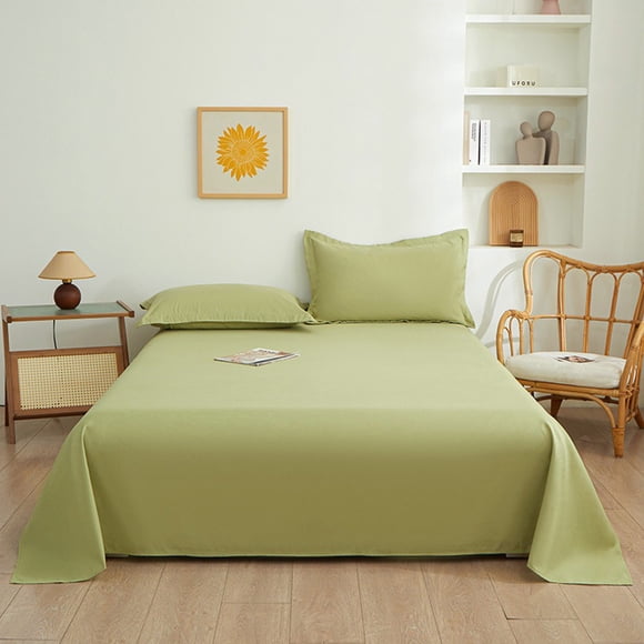 SROBPTY Bed Sheets Set, Solid Color Ease Friendly Washable Sheets A Pair Of Pillowcases