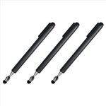 3X Universal Telescopic Stylus Pen for Touch Screens,Retractable Pointer Stick& Stylus with Special Flocking Tip (Black),3 x Stylus Pen,Black