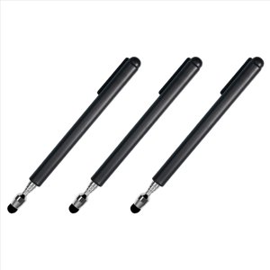 3X Universal Telescopic Stylus Pen for Touch Screens,Retractable Pointer Stick& Stylus with Special Flocking Tip (Black),3 x Stylus Pen,Black